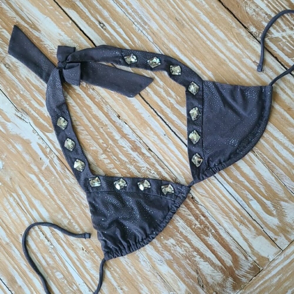 Beach Bunny Can't get enough jeweled bikini top xs